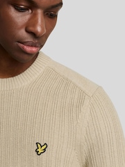 comLyle & Scott redonda canelada Crew Jumper - Imagem 3 de 4
