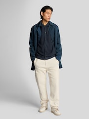Lyle & Scott Blue Linen Blend Knitted Shirt - Image 2 of 4
