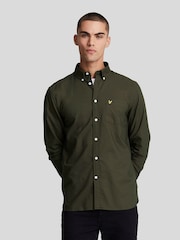 Lyle & Scott Green 100% Cotton Plain Oxford Shirt - Image 1 of 4