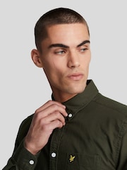 Lyle & Scott Green 100% Cotton Plain Oxford Shirt - Image 4 of 4