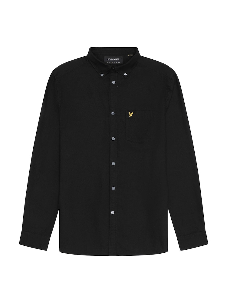 Lyle & Scott Black Cotton Plain Oxford Shirt - Image 5 of 5