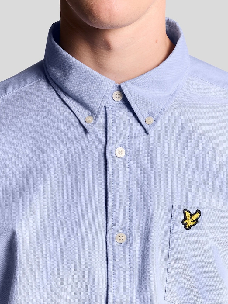 Lyle & Scott Blue Dark Cotton Oxford Shirt - Image 2 of 3