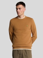 Lyle & Scott Brown Cotton Crew Neck Jumper - Image 1 of 4