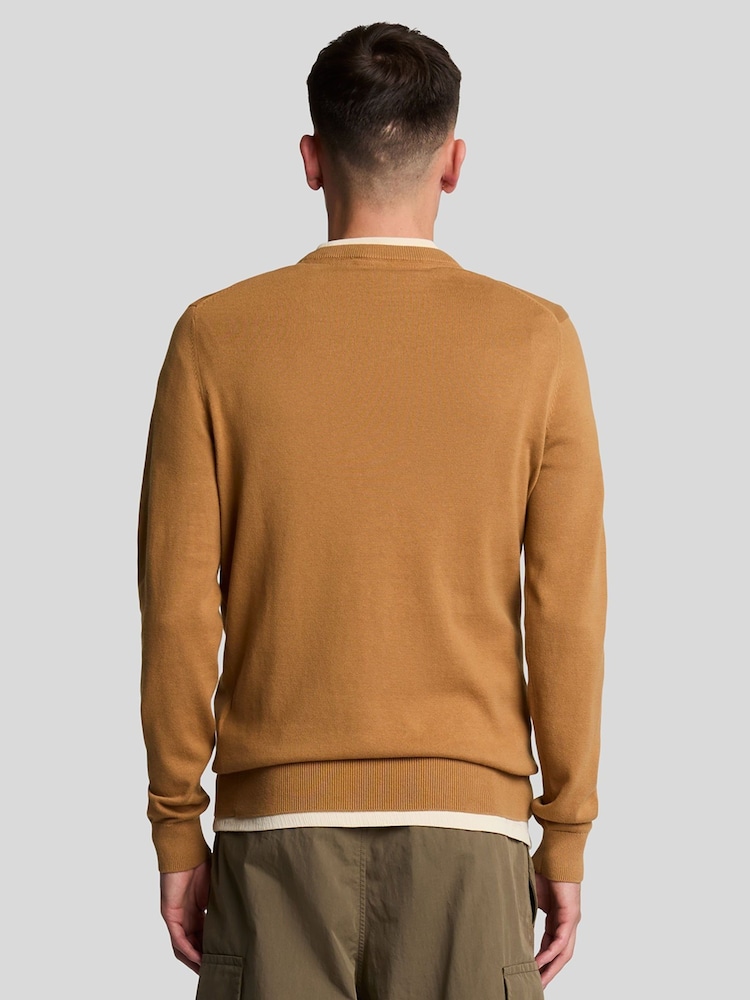 Lyle & Scott Brown Cotton Crew Neck Jumper - Image 2 of 4