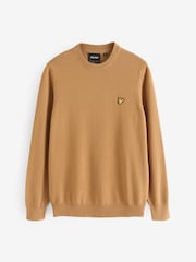 Lyle & Scott Brown Cotton Crew Neck Jumper - Image 4 of 4