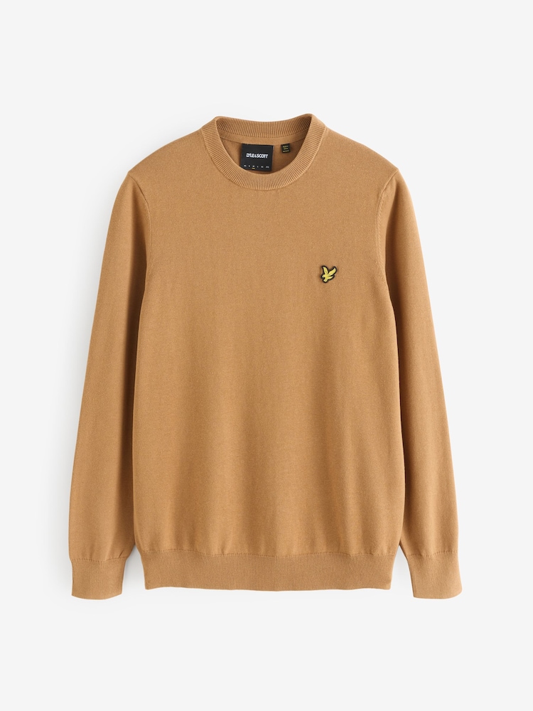 Lyle & Scott Brown Cotton Crew Neck Jumper - Image 4 of 4