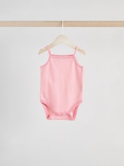 Cream Strawberry Bunny Baby Strappy 100% Cotton Vest Bodysuits 5 Pack - Image 3 of 12