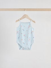 Cream Strawberry Bunny Baby Strappy 100% Cotton Vest Bodysuits 5 Pack - Image 5 of 12