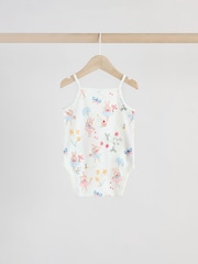 Cream Strawberry Bunny Baby Strappy 100% Cotton Vest Bodysuits 5 Pack - Image 8 of 12