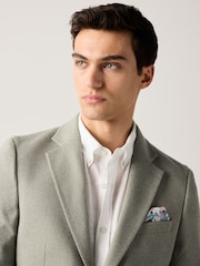 Sage Green Slim Fit Soft Touch Textured Jersey Blazer - Image 4 of 10