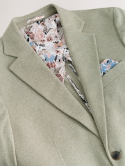 Sage Green Slim Fit Soft Touch Textured Jersey Blazer - Image 8 of 10