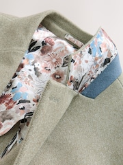 Sage Green Slim Fit Soft Touch Textured Jersey Blazer - Image 9 of 10