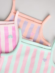 Multi stripe Strappy Vest Baby 100% Cotton Bodysuits 3 Pack - Image 8 of 11