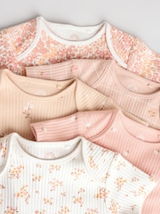 Apricot mit Streublümchen - Kurzarm-Baby-Bodys aus 100 % Baumwolle im 5er-Pack - Bild 12 von 13