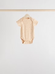 Apricot mit Streublümchen - Kurzarm-Baby-Bodys aus 100 % Baumwolle im 5er-Pack - Bild 3 von 13
