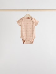 Apricot mit Streublümchen - Kurzarm-Baby-Bodys aus 100 % Baumwolle im 5er-Pack - Bild 4 von 13