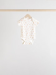 Apricot mit Streublümchen - Kurzarm-Baby-Bodys aus 100 % Baumwolle im 5er-Pack - Bild 8 von 13