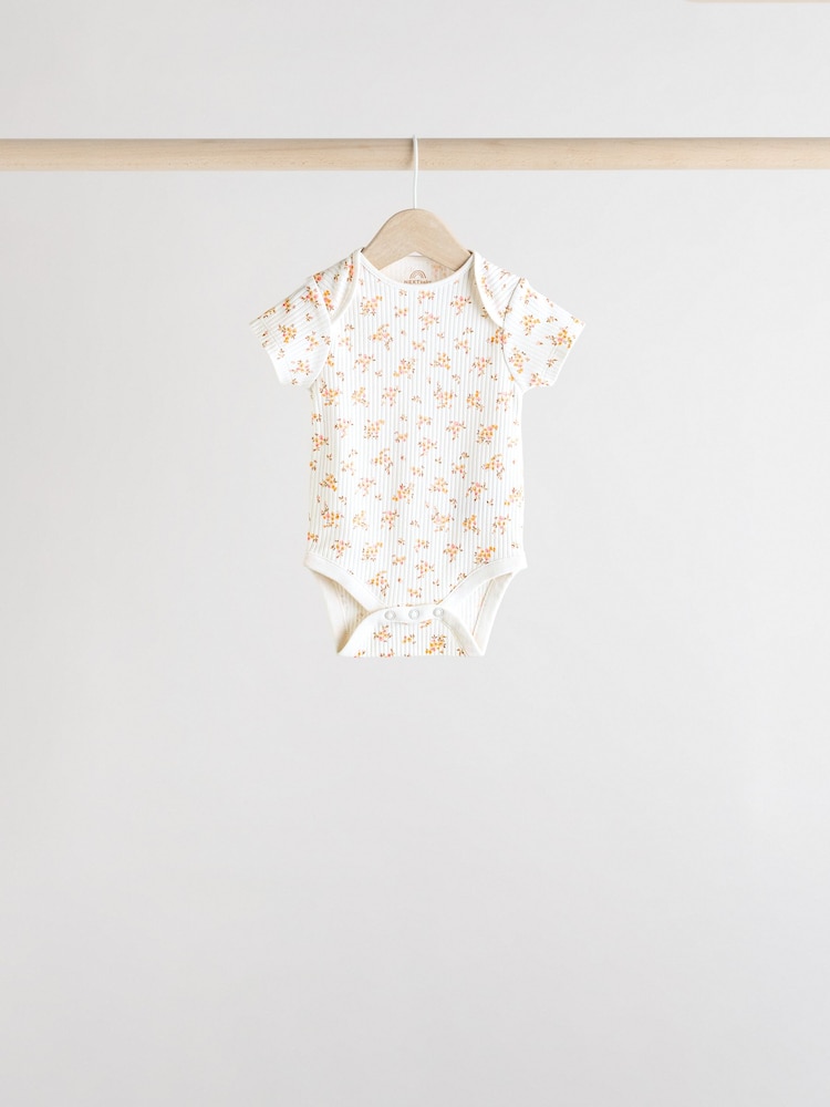 Petit motif abricot - Lot de 5 bodys à manches courtes pour bébé 100% coton - Image 8 of 13