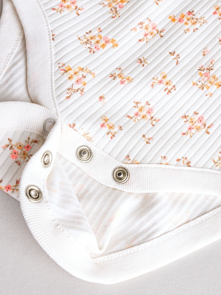 Petit motif abricot - Lot de 5 bodys à manches courtes pour bébé 100% coton - Image 9 of 13