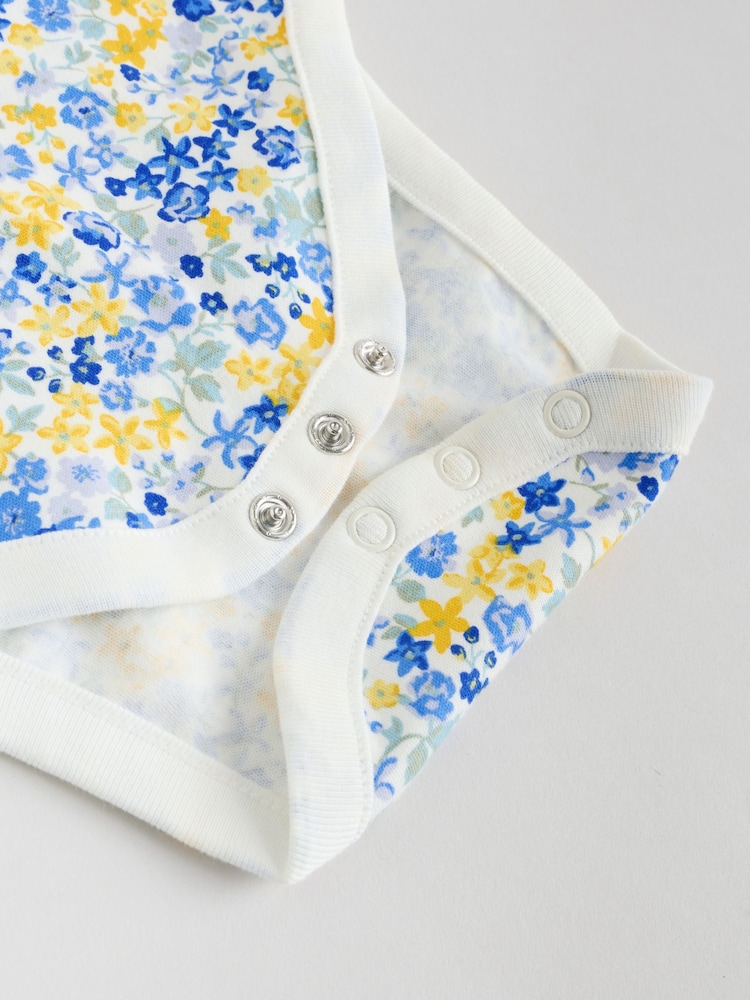 Ditsy bleu - Débardeur à bretelles bébé 100% coton Lot de 5 - Image 12 of 13