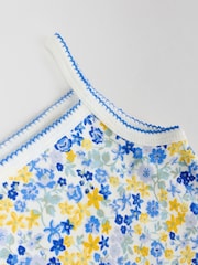 Blue Ditsy Baby Strappy Vest 100% Cotton Bodysuit 5 Pack - Image 13 of 13
