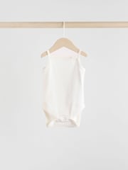 Blue Ditsy Baby Strappy Vest 100% Cotton Bodysuit 5 Pack - Image 5 of 13
