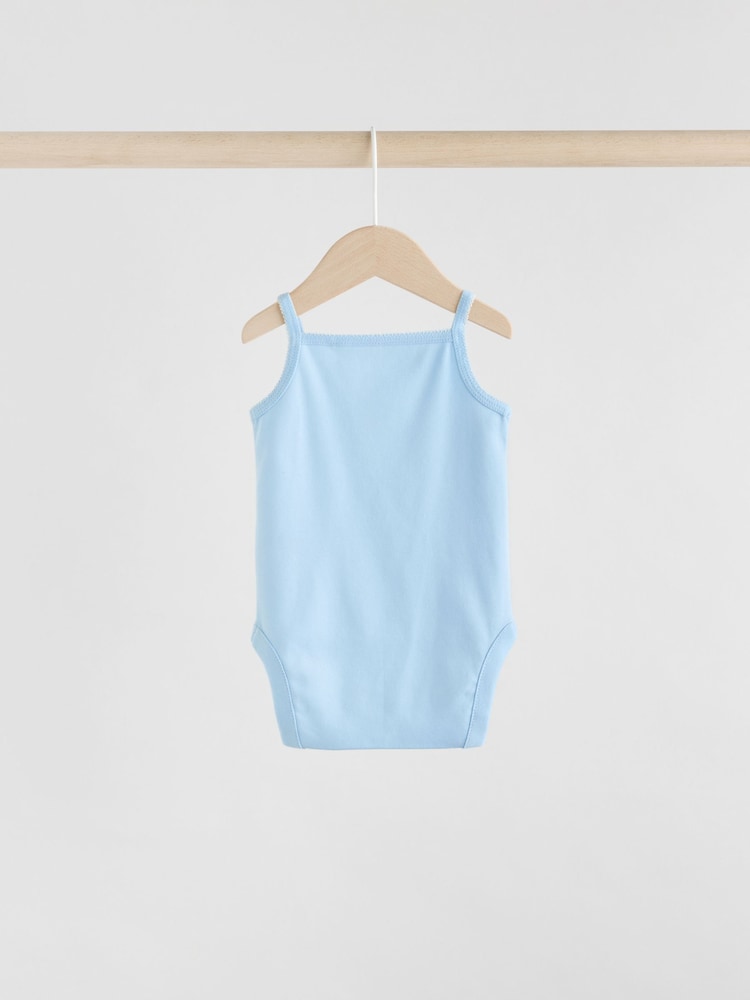 Ditsy bleu - Débardeur à bretelles bébé 100% coton Lot de 5 - Image 8 of 13