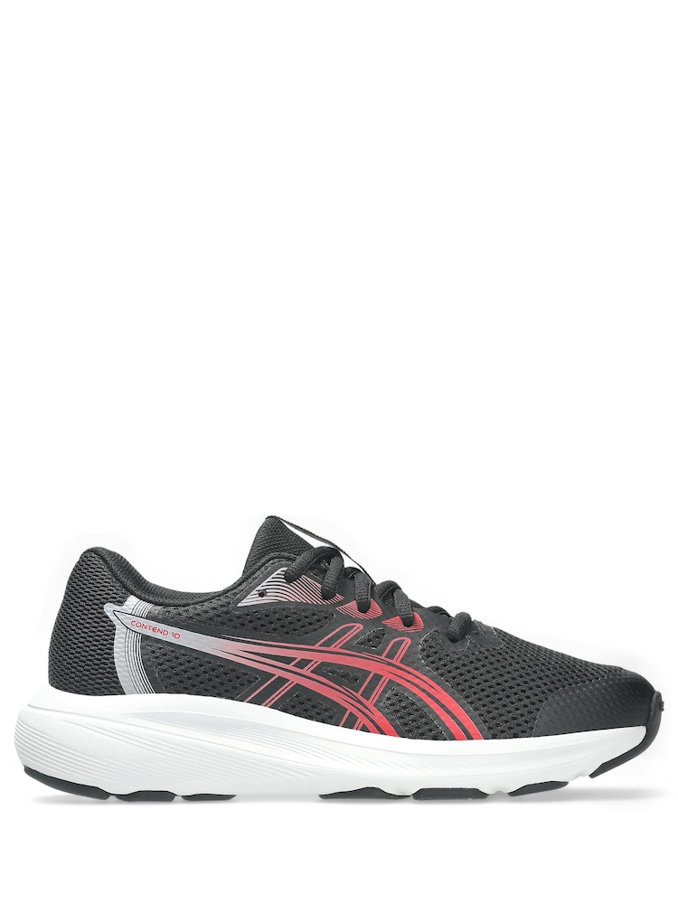 ASICS Black/Red Contend 10 Kids and Junior Trainers - Image 1 of 8