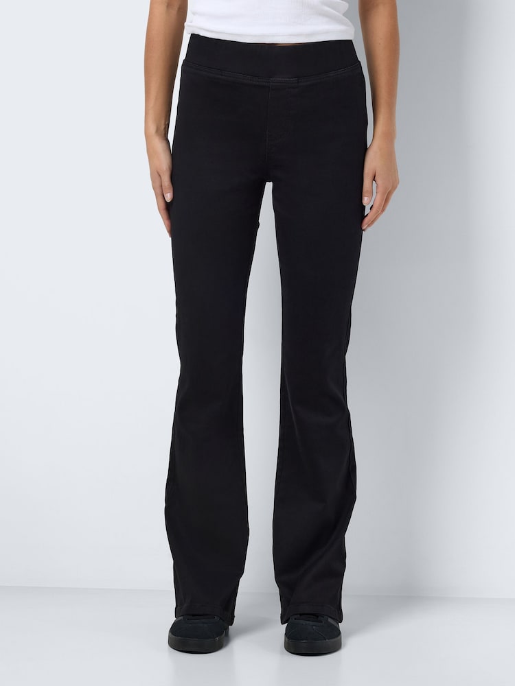 NOISY MAY Black Flare Jeggings - Image 4 of 6