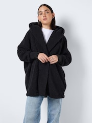 NOISY MAY Black Long Sleeve Teddy Coat - Image 3 of 5