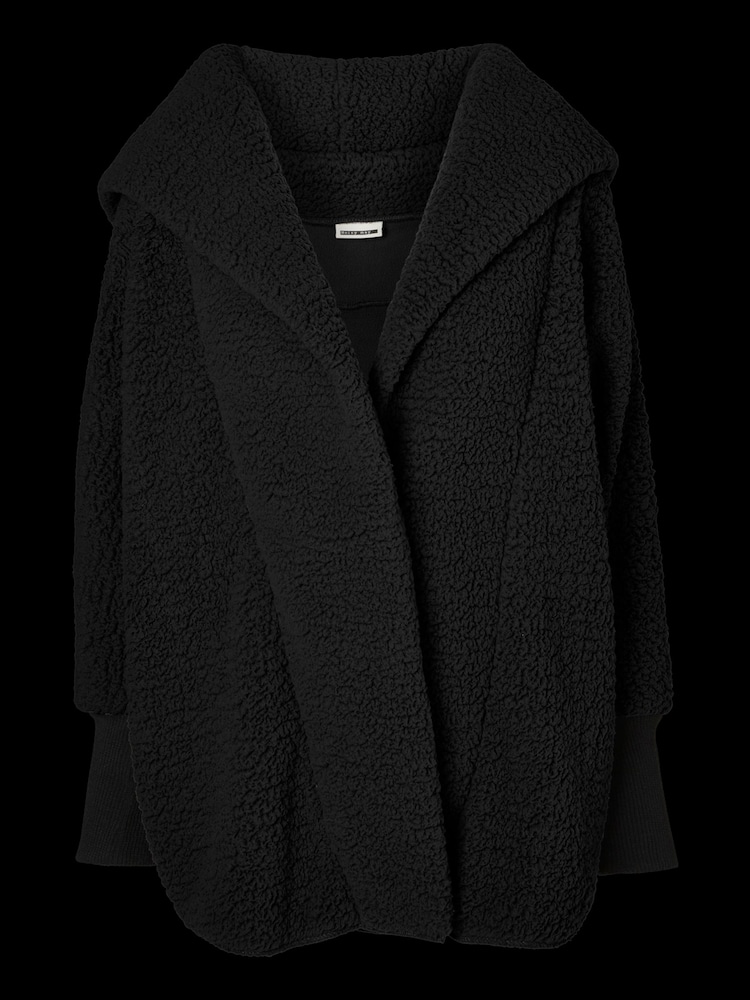 NOISY MAY Black Long Sleeve Teddy Coat - Image 5 of 5