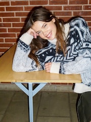 NOISY MAY Cream Roll Neck Fairisle Pattern Christmas Jumper - Image 2 of 6