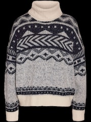 NOISY MAY Cream Roll Neck Fairisle Pattern Christmas Jumper - Image 6 of 6