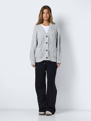 NOISY MAY Grey Long Sleeve Knitted Button Down Cardigan - Image 2 of 7