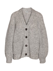 NOISY MAY Grey Long Sleeve Knitted Button Down Cardigan - Image 7 of 7