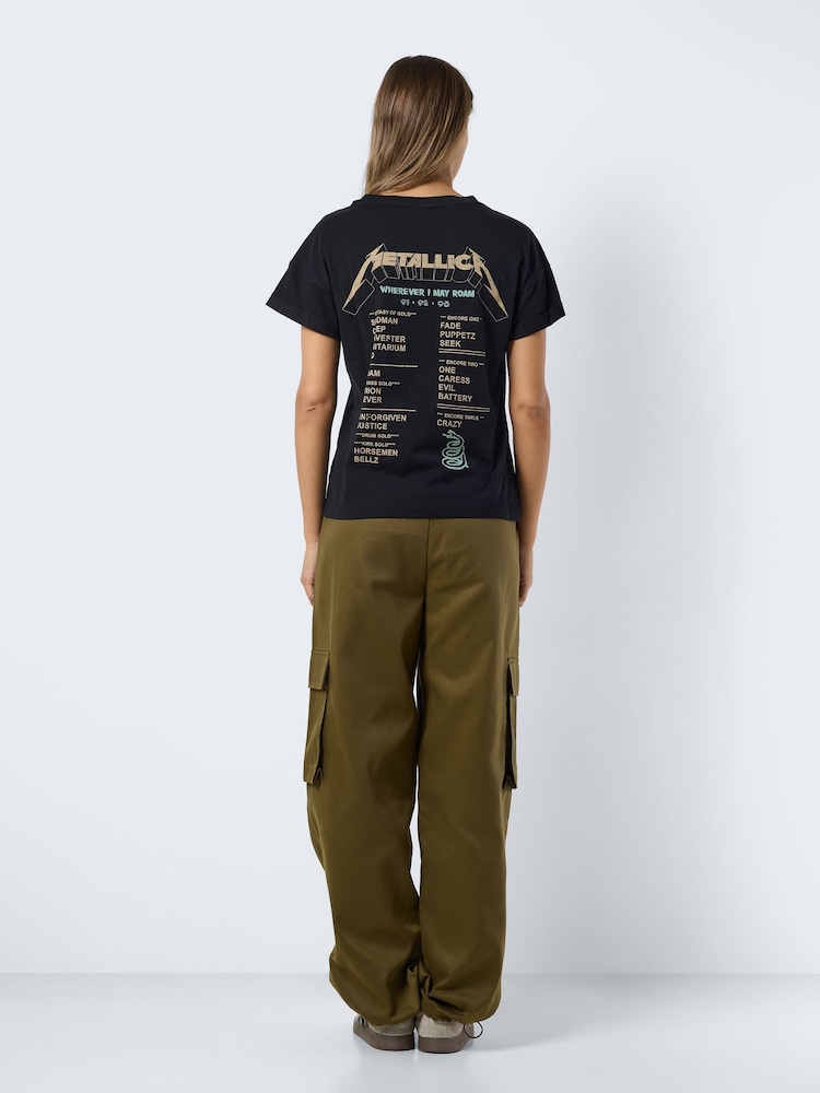 NOISY MAY Black 100% Cotton Short Sleeve Metallica Band T-Shirt - Image 3 of 7
