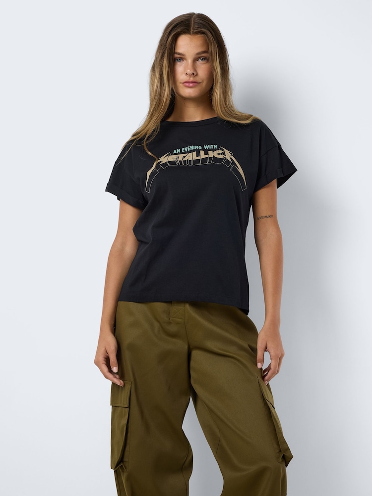 NOISY MAY Black 100% Cotton Short Sleeve Metallica Band T-Shirt - Image 4 of 7