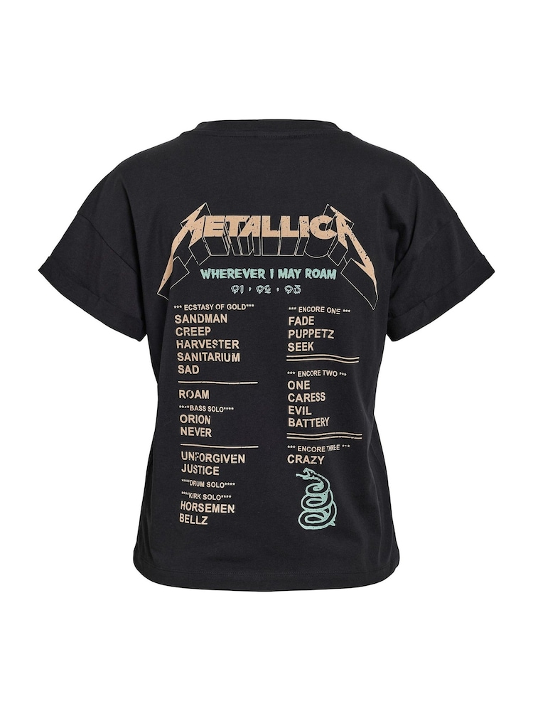 NOISY MAY Black 100% Cotton Short Sleeve Metallica Band T-Shirt - Image 7 of 7