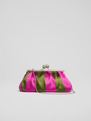 LK Bennett Lana Large Pink Snaplock Clutch Bag - Image 1 of 3