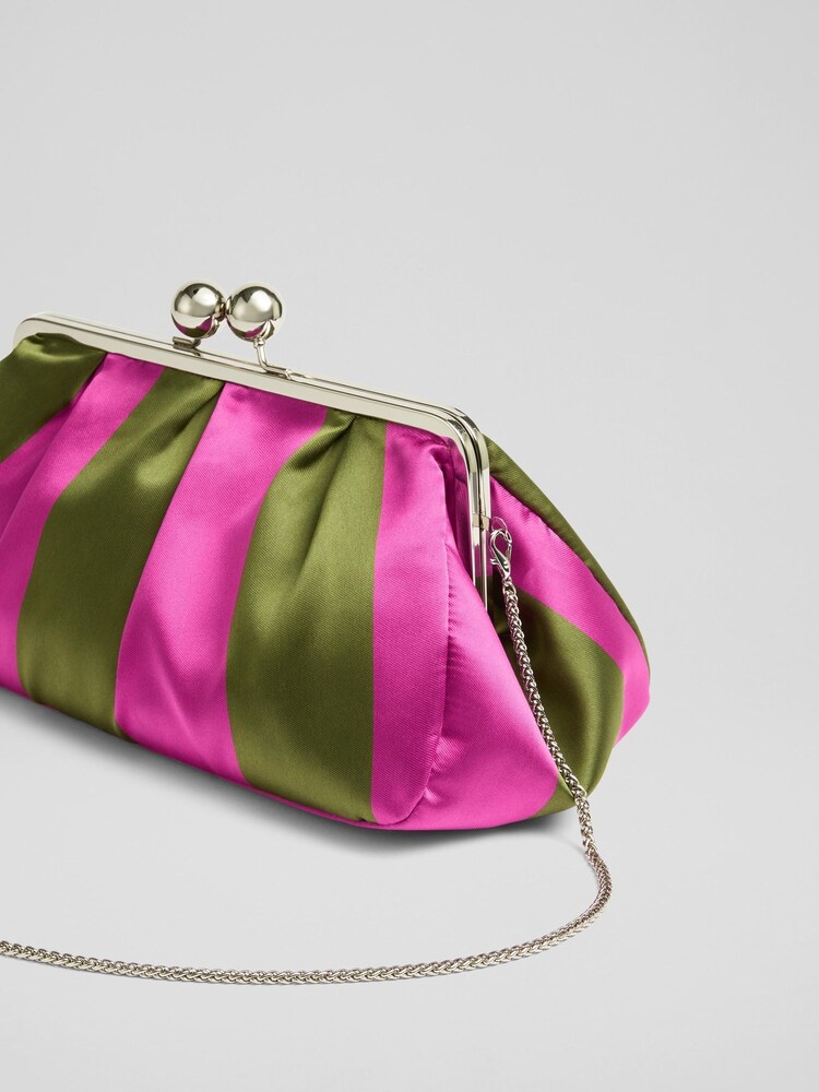LK Bennett Lana Large Pink Snaplock Clutch Bag - Image 2 of 3