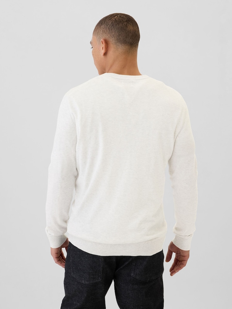 Gap Cream Cotton Knit Crew Neck Jumper - Image 2 of 4