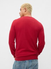 Gap Red Cotton Knit Crew Neck Jumper - Image 4 of 8