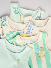 Green Stripe/ Pineapple Print Vest Baby Bodysuits 5 Pack - Image 10 of 13
