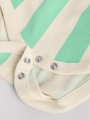 Green Stripe/ Pineapple Print Vest Baby Bodysuits 5 Pack - Image 12 of 13