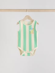 Green Stripe/ Pineapple Print Vest Baby Bodysuits 5 Pack - Image 4 of 13
