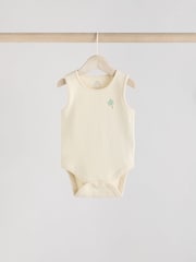 Green Stripe/ Pineapple Print Vest Baby Bodysuits 5 Pack - Image 6 of 13