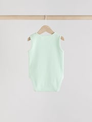 Green Stripe/ Pineapple Print Vest Baby Bodysuits 5 Pack - Image 8 of 13