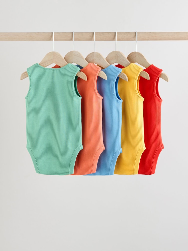 Bright Baby Vest Bodysuits 5 Pack - Image 2 of 13