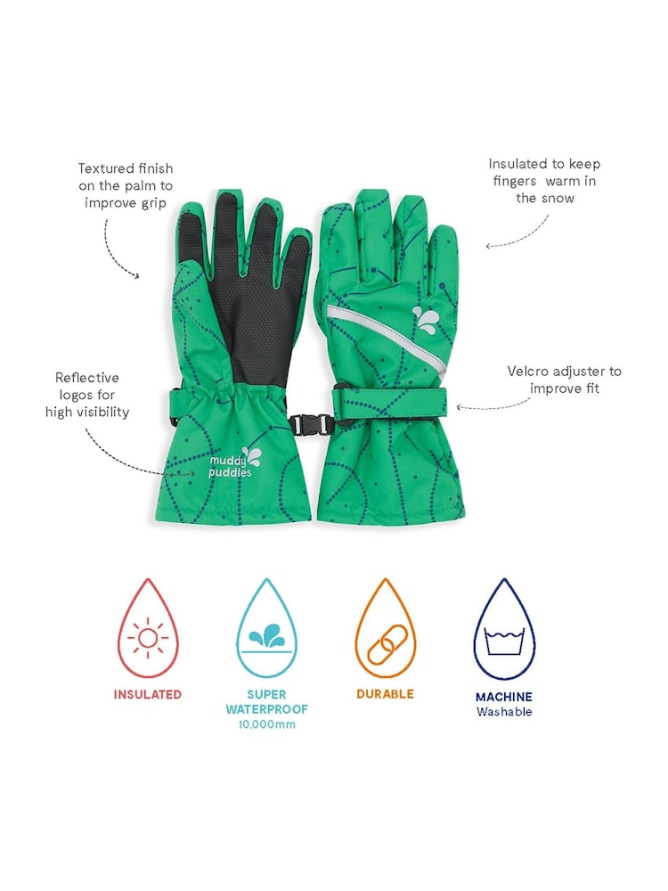 Muddy Puddles Kids Waterproof Ski Gloves - Image 2 of 2