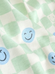 Blue/White/Orange Happy Face Short Sleeve Baby Bodysuits 3 Pack - Image 10 of 11